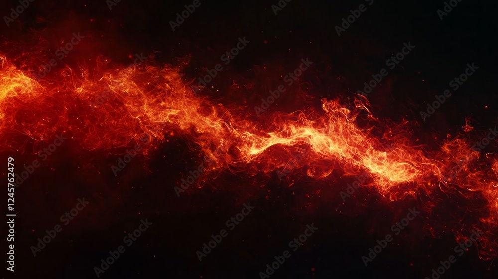 Poster a vibrant cascade of orange and red flames flickers against a dark backdrop, creating a mesmerizing 