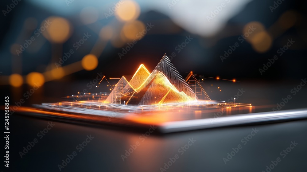 Poster futuristic 3d visualization of architectural concepts