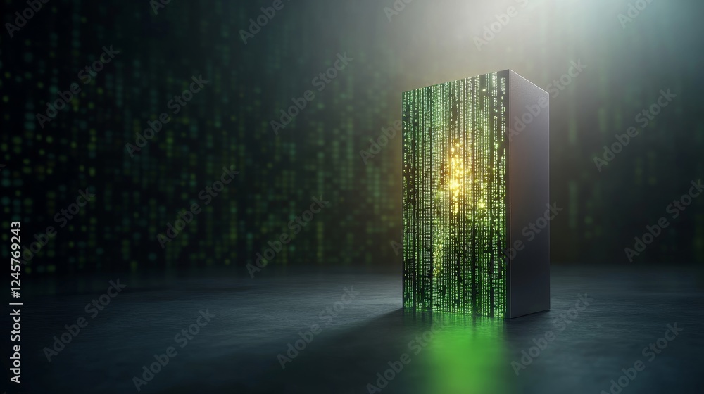 Aufkleber conceptual quantum computer with glowing effects