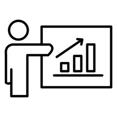 Simple Teamwork Outline Icon for Business and Office Collaboration