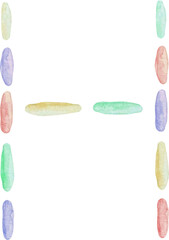 Watercolor embroidered letter  H made of multicolored stitches of thread