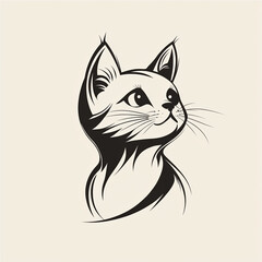 simple logo, cat, canvas, 2d, vectordesign 