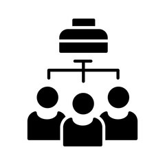 Simple Teamwork Glyph Icon for Business and Office Collaboration