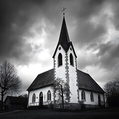 Gothic Church Under a Dramatic Sky.