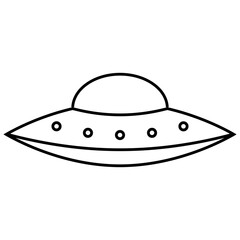 Classic UFO Line Drawing, ufo alien spaceship flying saucer