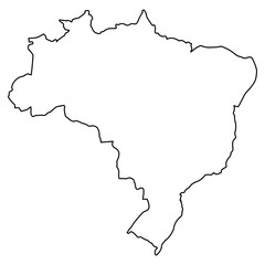 Outline Map of Brazil, map country South America Brazil