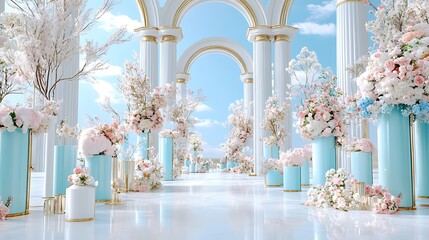 Bright floral event space