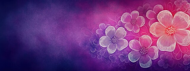 purple floral background with intricate design elements pink and white pattern abstract border header wallpaper