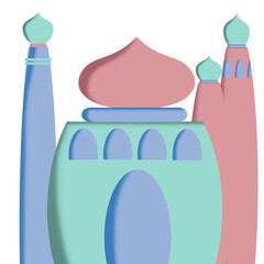 Colorful mosque illustration