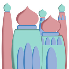 Colorful mosque illustration
