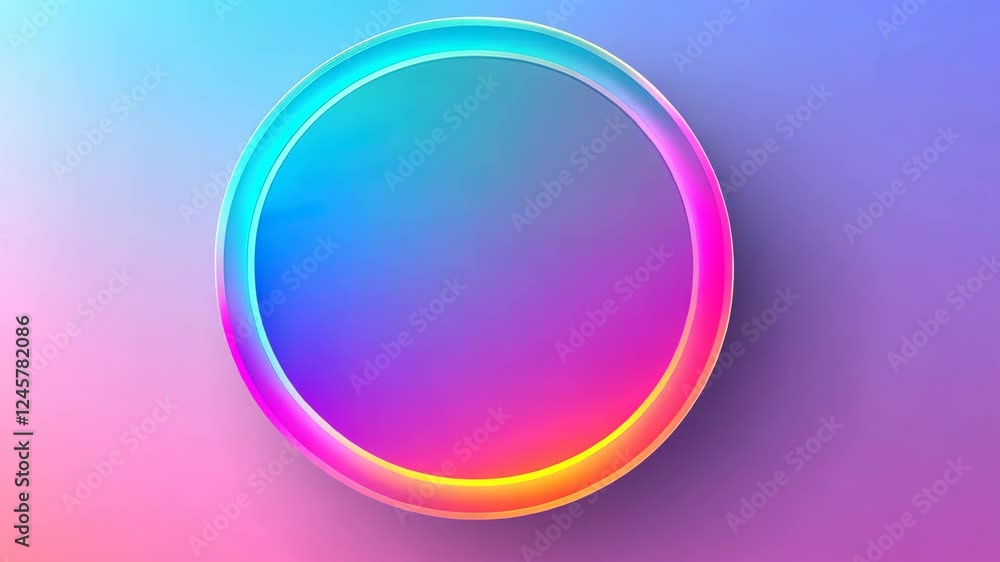 Poster vibrant fluid transition of colorful gradient circle on soft background