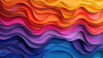 Striking Abstract Layered Paper-Cut Effect with Vibrant Depth on an Intricate Background