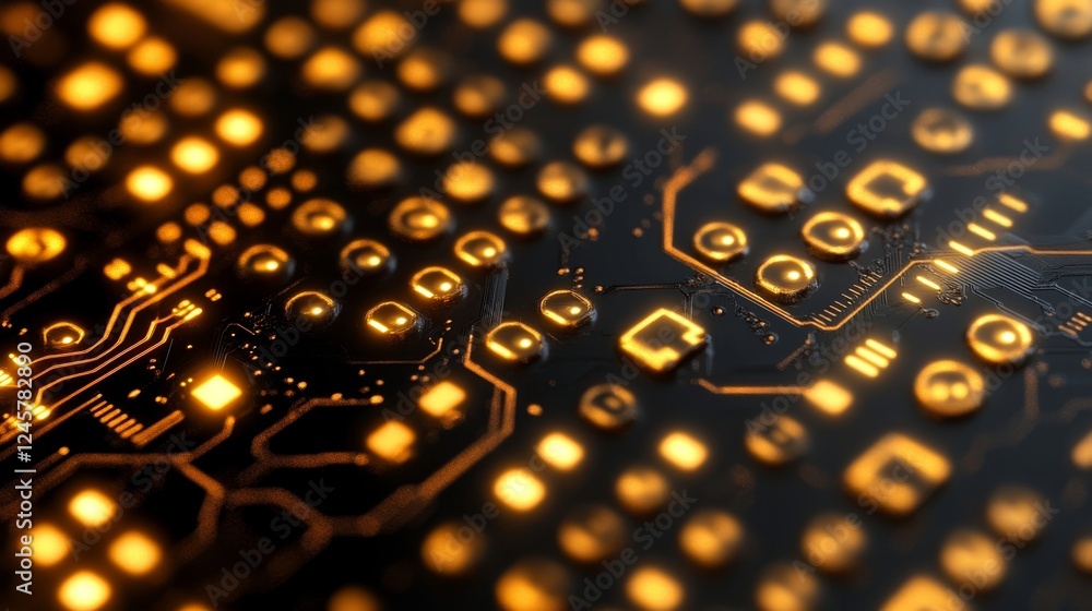 Poster illuminated circuit board: a close-up view of advanced technology