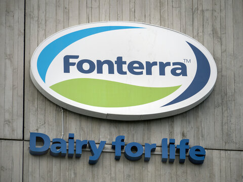 Fonterra - milk and dairy manufacturing corporation building signage