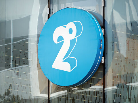 2degrees Telecom Logo at a Modern Glass Building