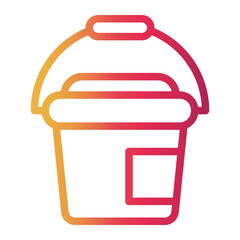pail Line Gradient Icon