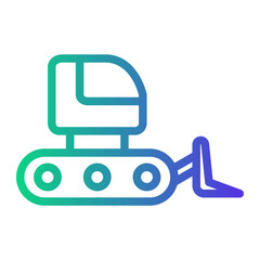 Bulldozer Line Gradient Icon