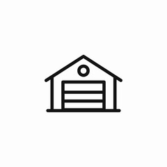 garage door home building icon vector sign