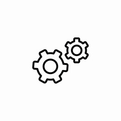 settings gear configuration tool icon vector sign