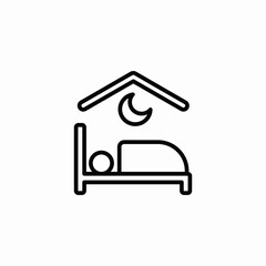 hotel bed rest sleep icon vector sign
