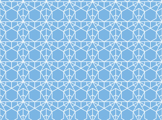 The geometric pattern with lines. Seamless vector background. White and blue texture. Graphic modern pattern. Simple lattice graphic design