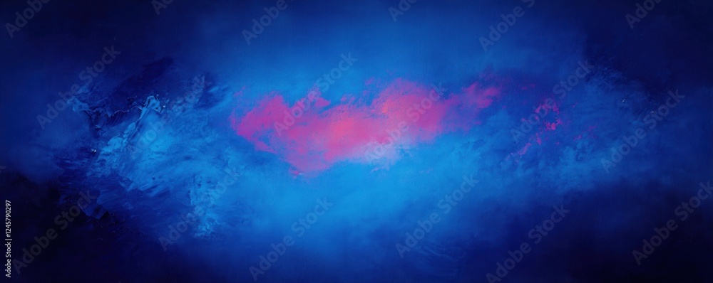 Poster abstract expressionism background with deep azure tones and vintage marbled texture
