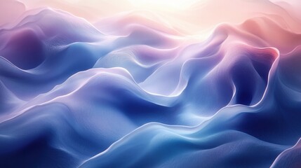 Calming Abstract Waves in Soft Blue and Lavender Gradients