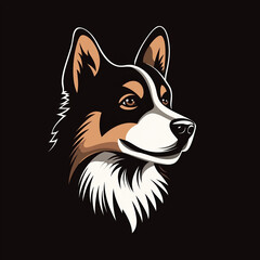 Naklejka premium simple logo, dog, canvas, 2d, vectordesign 