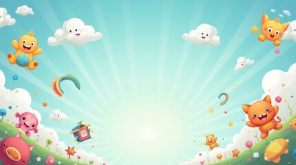 Obraz premium Whimsical Fantasy World of Cute Creatures 