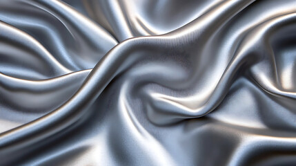 Obraz premium Silver texture of folded silk fabric.