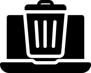 Laptop Waste Glyph Icon