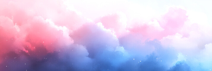 A pastel sky with soft pink and blue hues and clouds adds depth. This serene scene offers ample copy space, perfect for digital art, website banners, or romantic projects.