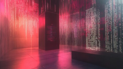 Abstract Digital Environment with Colorful Data Streams and Patterns