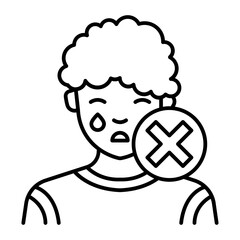 Baby boy crying outline icon