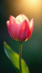 Naklejka premium Delicate flower petals unfolding in the morning light, growth, gentle, soft