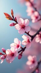 Obraz premium Delicate petals of cherry blossom trees gently sway, cherry blossom, flower