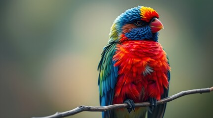Fototapeta premium Close up colorful bird on the branch.