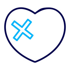 Obraz premium Bandage Heart Outline Color icon