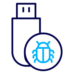Pendrive Bug Outline Color icon