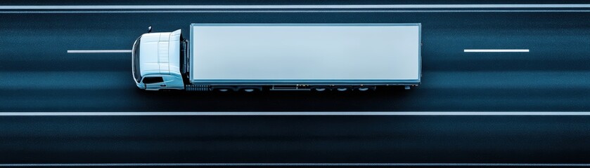 White truck driving on highway.