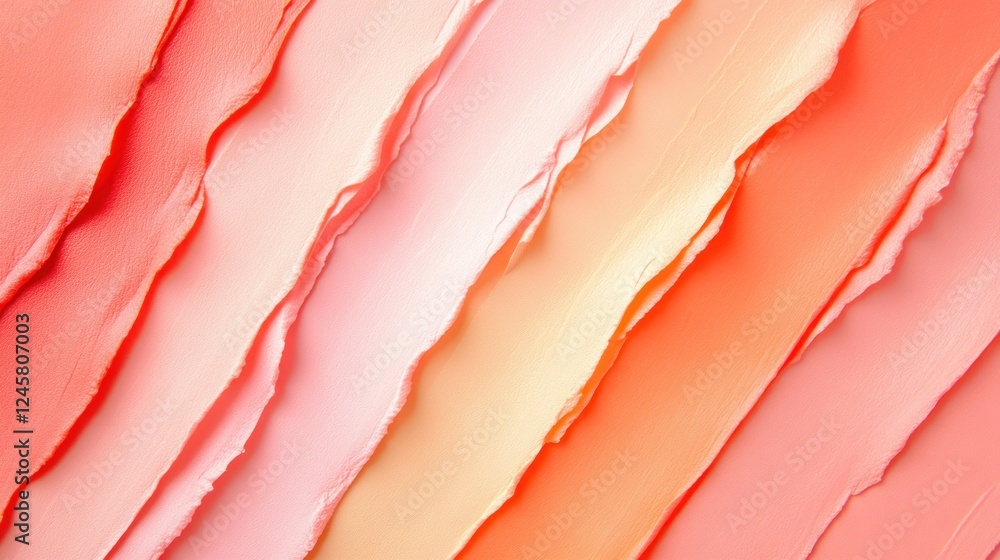 Poster a cheerful gradient transitioning from pastel peach to a deeper coral with soft textured strokes