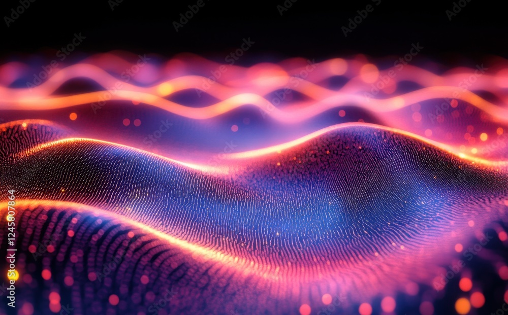 Leinwandbilder abstract visualization of colorful waves and motion in a digital realm highlighting light patterns a