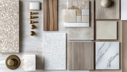 Beige Interior Design Samples on Tabletop