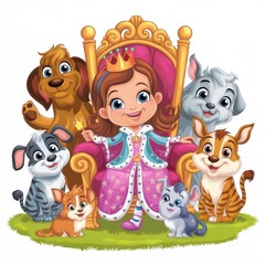 Princess and her dog friends