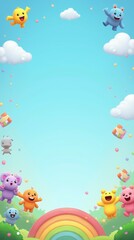 Fototapeta premium Whimsical Fantasy World of Cute Creatures 