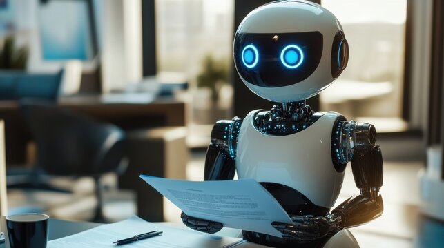 Robot Assistant Reading Document in Modern Office Environment