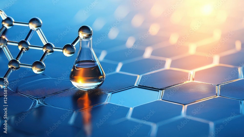 Poster protective durability coatings for extended lifespan. laboratory setting with a molecule structure a