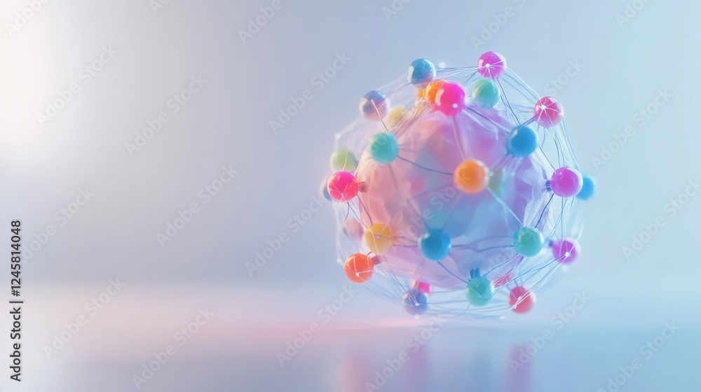 Aufkleber abstract 3d representation of colorful molecular structure concept