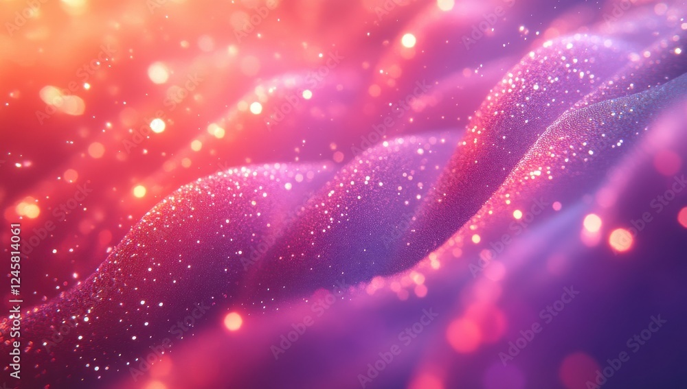 Poster dreamy abstract background with soft waves and glowing particles creating a magical atmosphere in vi
