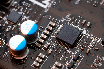 Macro Studio Shot of a CPU Wafer in a High-Tech Laboratory.